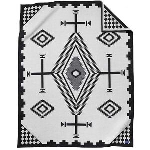Pendleton Los Ojos Wool Blanket Beaver State Geometric Black and White